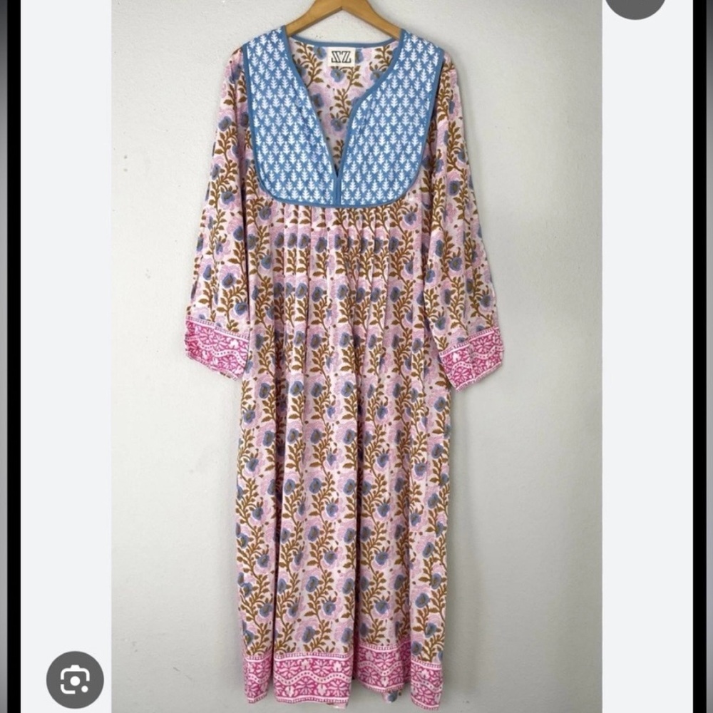 SZ blockprint Kitty midi-maxi cotton dress Large